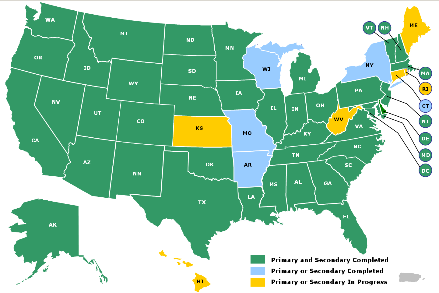 Map of CALI's US State Coverage